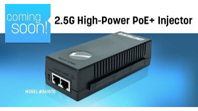 以太联Intellinet 即将推出- 561570-2.5G 高功率 PoE+ 电源供应器 (injector)