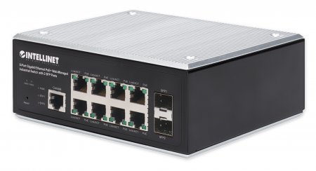 508278 工业8端口千兆以太网PoE+第2层+网络管理交换机，带2个SFP端口