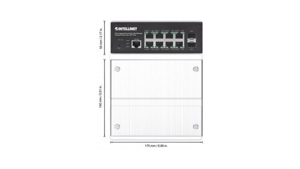 508278 工业8端口千兆以太网PoE+第2层+网络管理交换机，带2个SFP端口