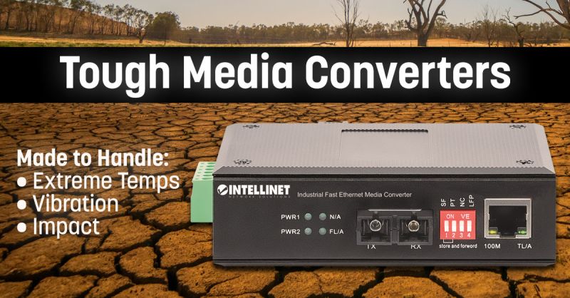 以太联Intellinet工业级千兆位光电转换器