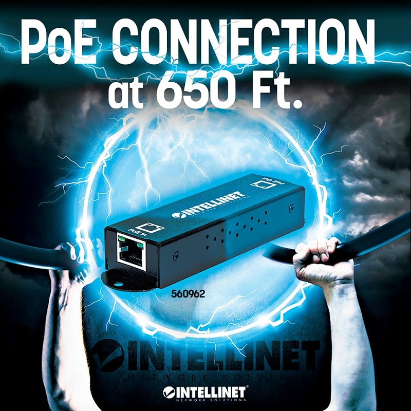 以太联-Intellinet 1‑端口千兆高功率 PoE+ 中继延长器_型号 560962