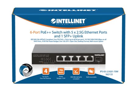 以太联-Intellinet 562133 2.5 Gbps PoE++ 交换机