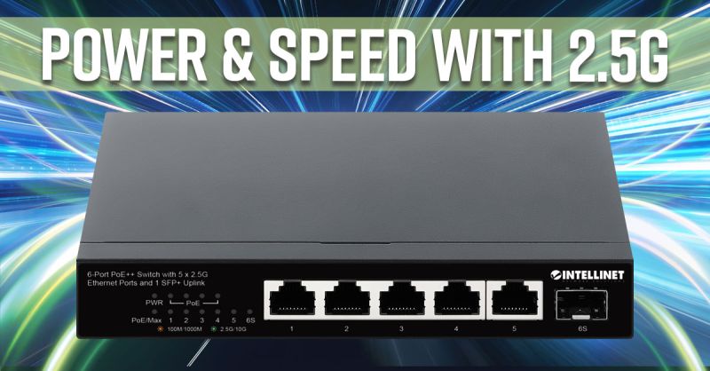  562133 / 6端口PoE++交换机, 5个2.5G以太网端口，1个10G SFP+上行链路，