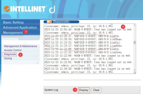以太联 Intellinet PoE交换机 PDM 功能 Log 的功能