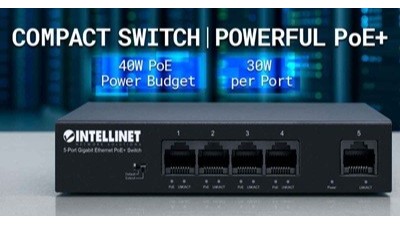 小巧灵活，高效延伸 —— 以太联-Intellinet 5口PoE交换机与PoE供电延伸设备，助力办公与零售网络部署更简单