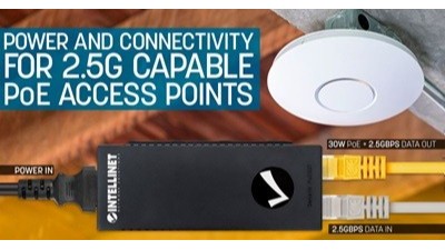 以太联Intellinet 的 2.5G PoE+ 电源供应器 （Injector）